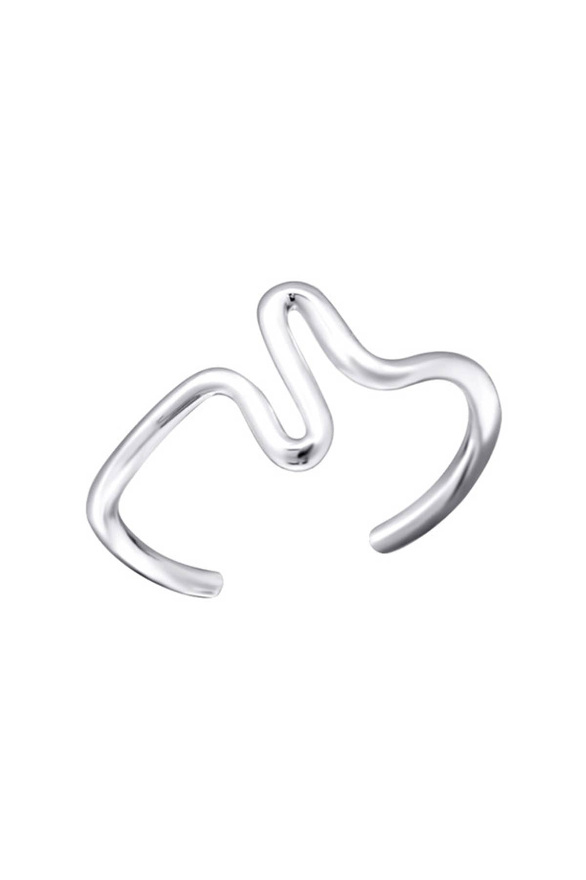 Sterling Silver Wave Adjustable Toe Ring - SS