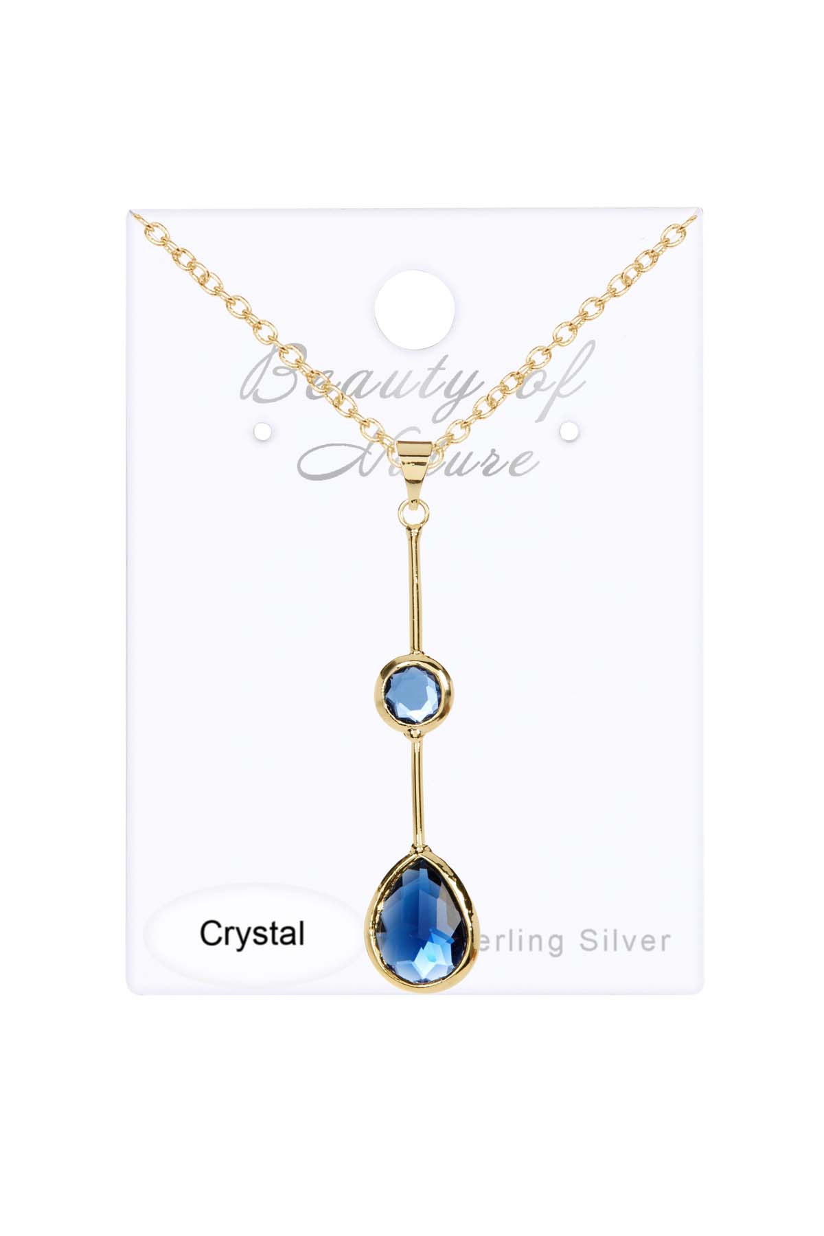 14k Vermeil & London Blue Crystal Pendant Necklace - VM