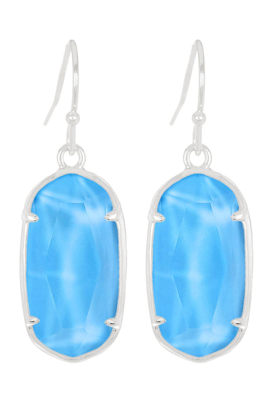 Sterling Silver & Turquoise Quartz Casey Drop Earrings - SS
