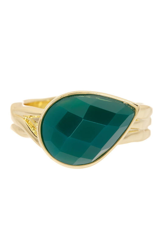 Green Chalcedony Ring - GF