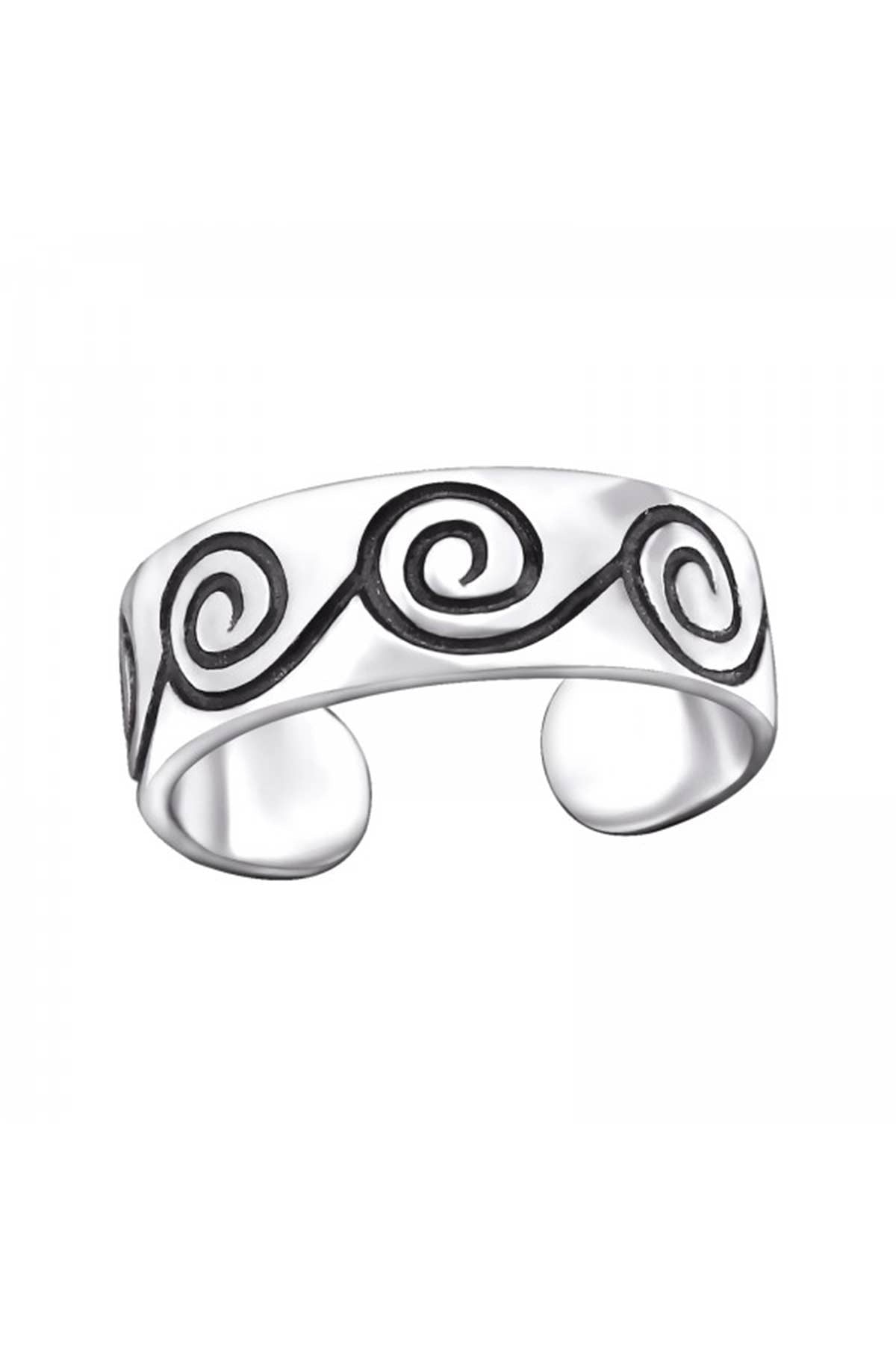 Sterling Silver Spiral Adjustable Toe Ring - SS