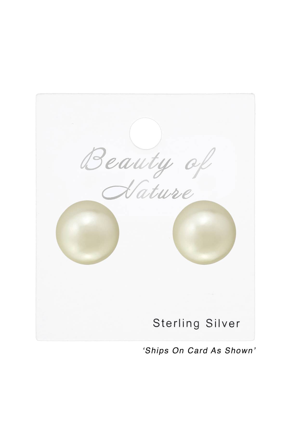 Synthetic Pearl 10mm Ear Studs - SS