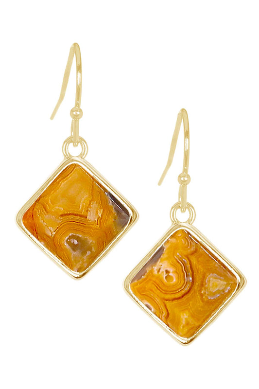 14k Vermeil & Crazy Lace Agate Rachel Drop Earrings - VM