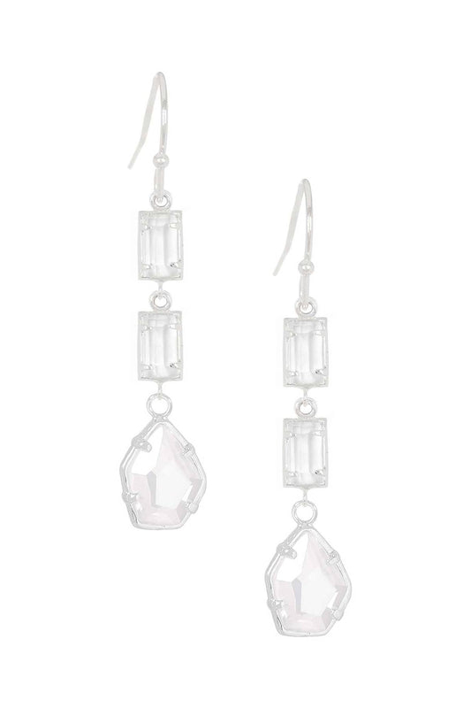Sterling Silver & Moonstone Crystal Victoria Earrings - SS