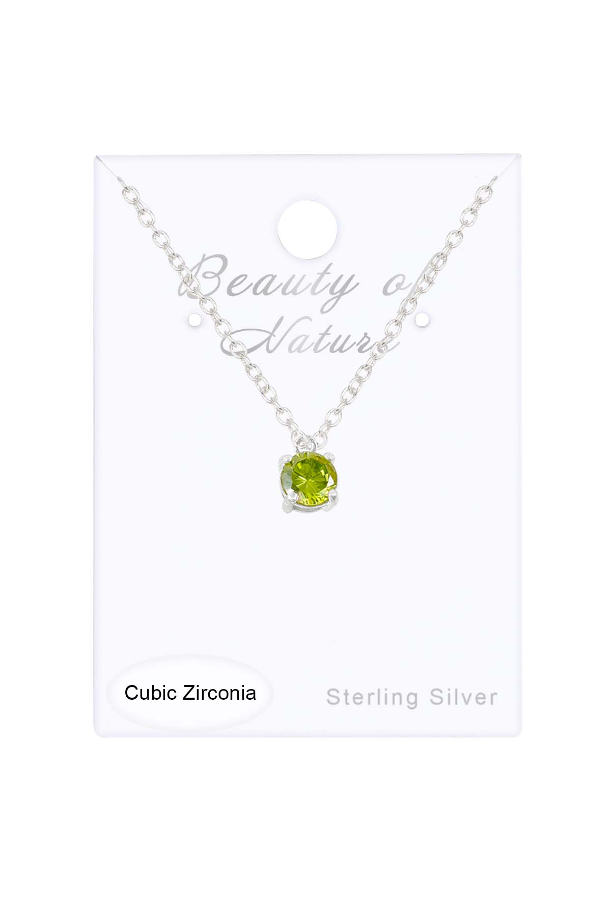Sterling Silver & CZ Charm Necklace - SS