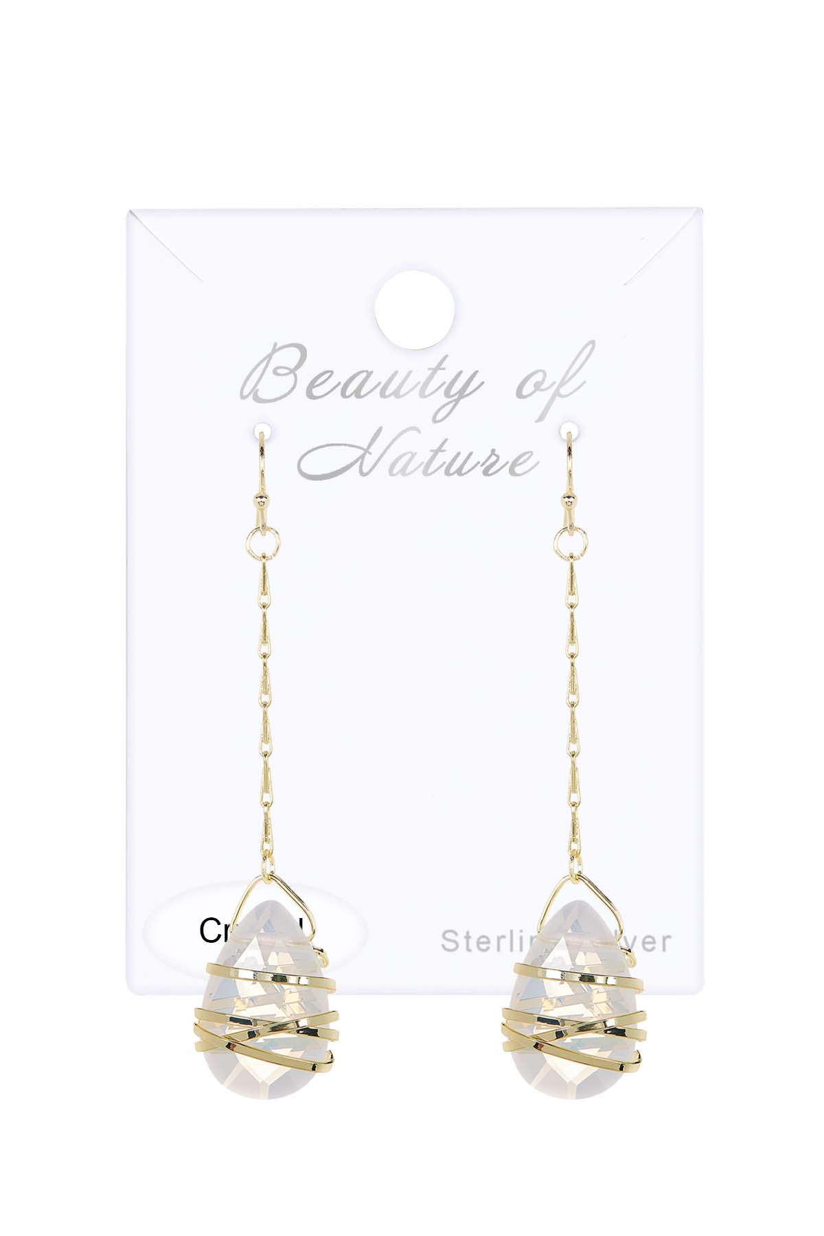 Moonstone Crystal Chandelier Earrings In Gold - GF