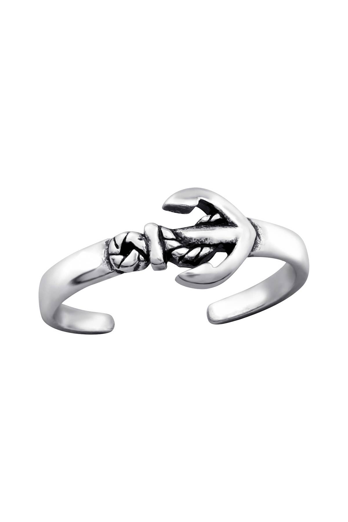 Sterling Silver Anchor Adjustable Toe Ring - SS