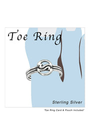 Sterling Silver Curved Heart Adjustable Toe Ring - SS