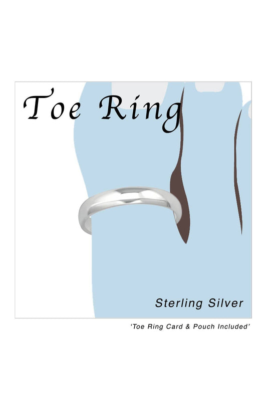 Sterling Silver Plain Adjustable Toe Ring - SS