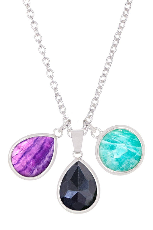 Sterling Silver & Mixed Gemstone Selena Necklace - SS
