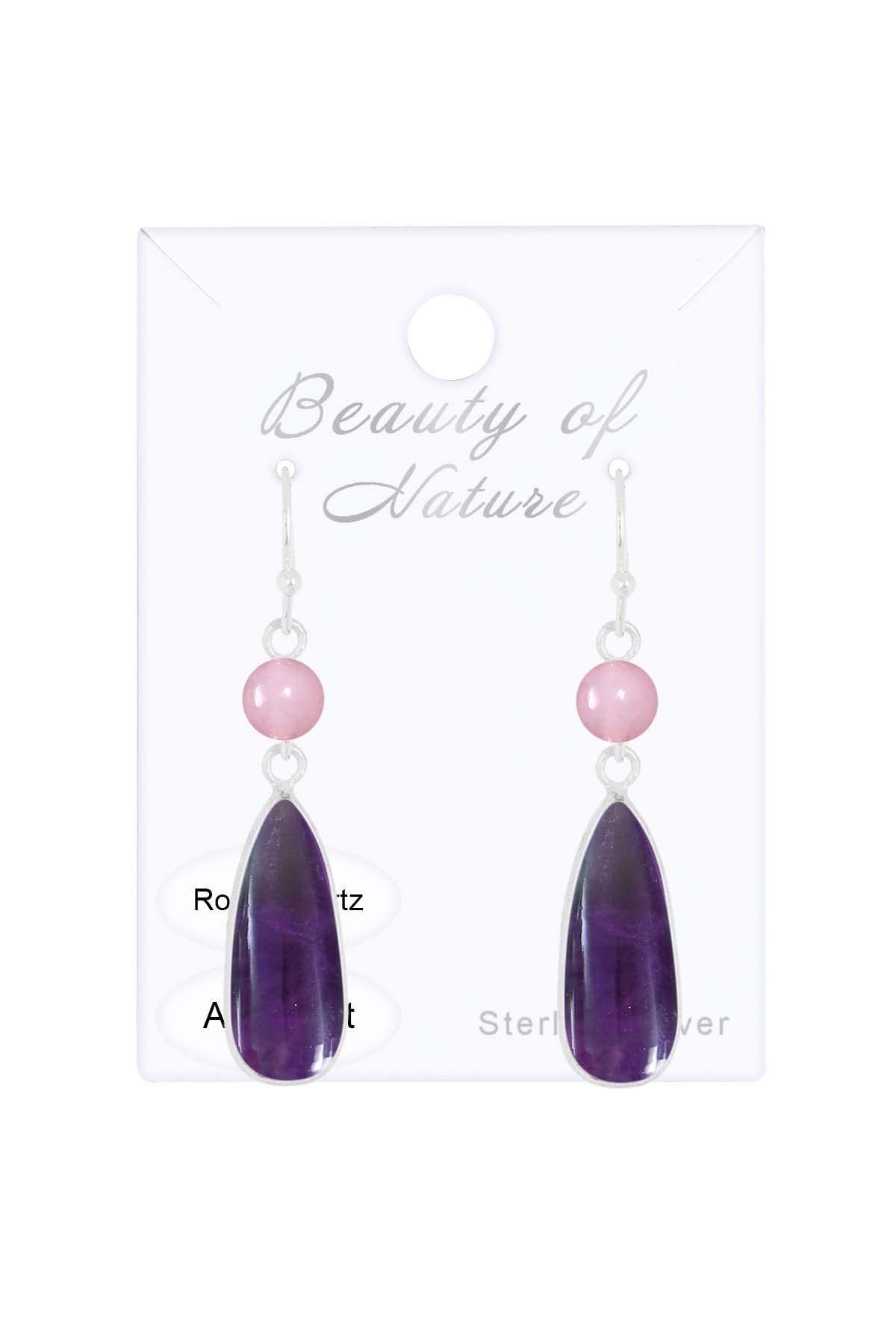 Sterling Silver & Amethyst Drop Earrings - SS