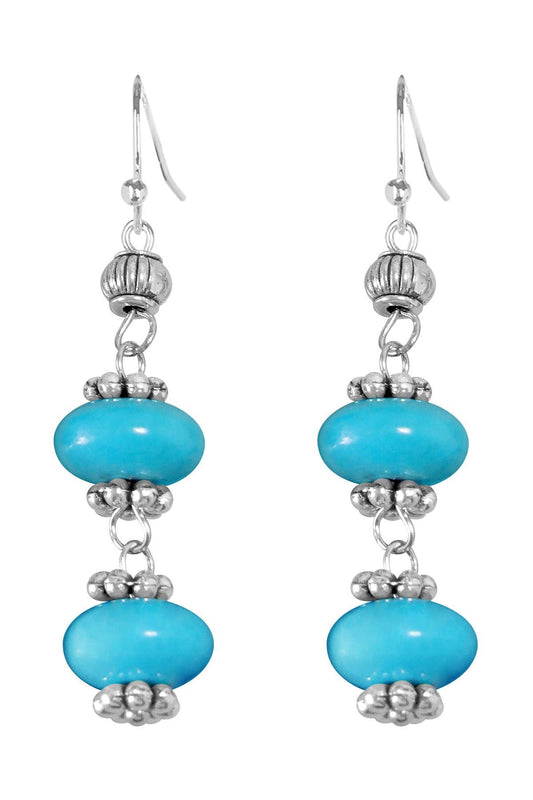 Sterling Silver & Turquoise Pecos Earrings - SS