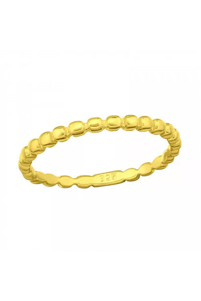 18k Vermeil Bead Detail Thin Band Ring - VM