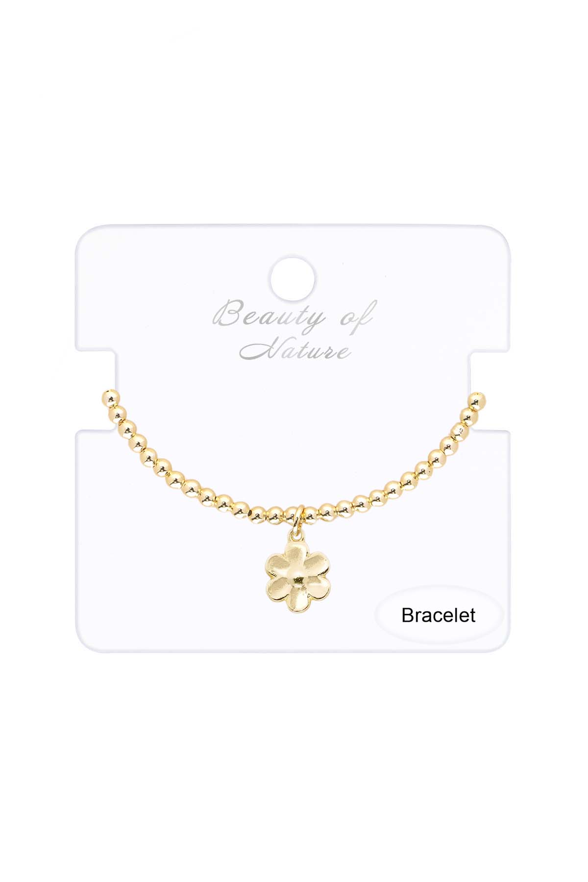 Flower & 14k Gold Plated Charm Bracelet - GF