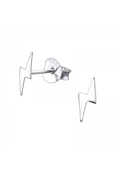 Sterling Silver Lightning Bolt Ear Studs - SS