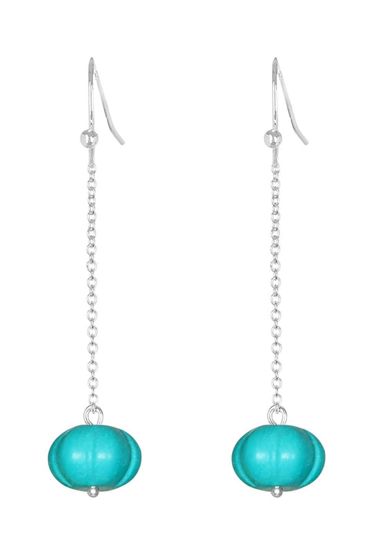 Sterling Silver & Turquoise Heather Drop Earrings - SS
