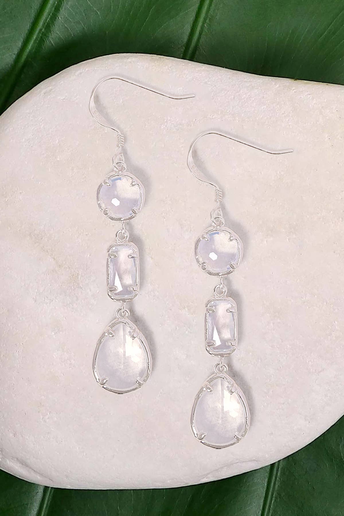 Sterling Silver & Moonstone Crystal Serena Earrings - SS