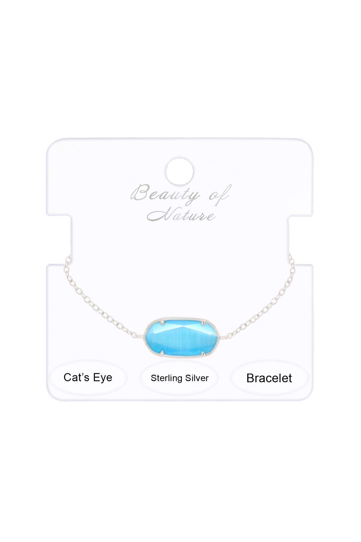 Blue Cat's Eye Link Bracelet - SF