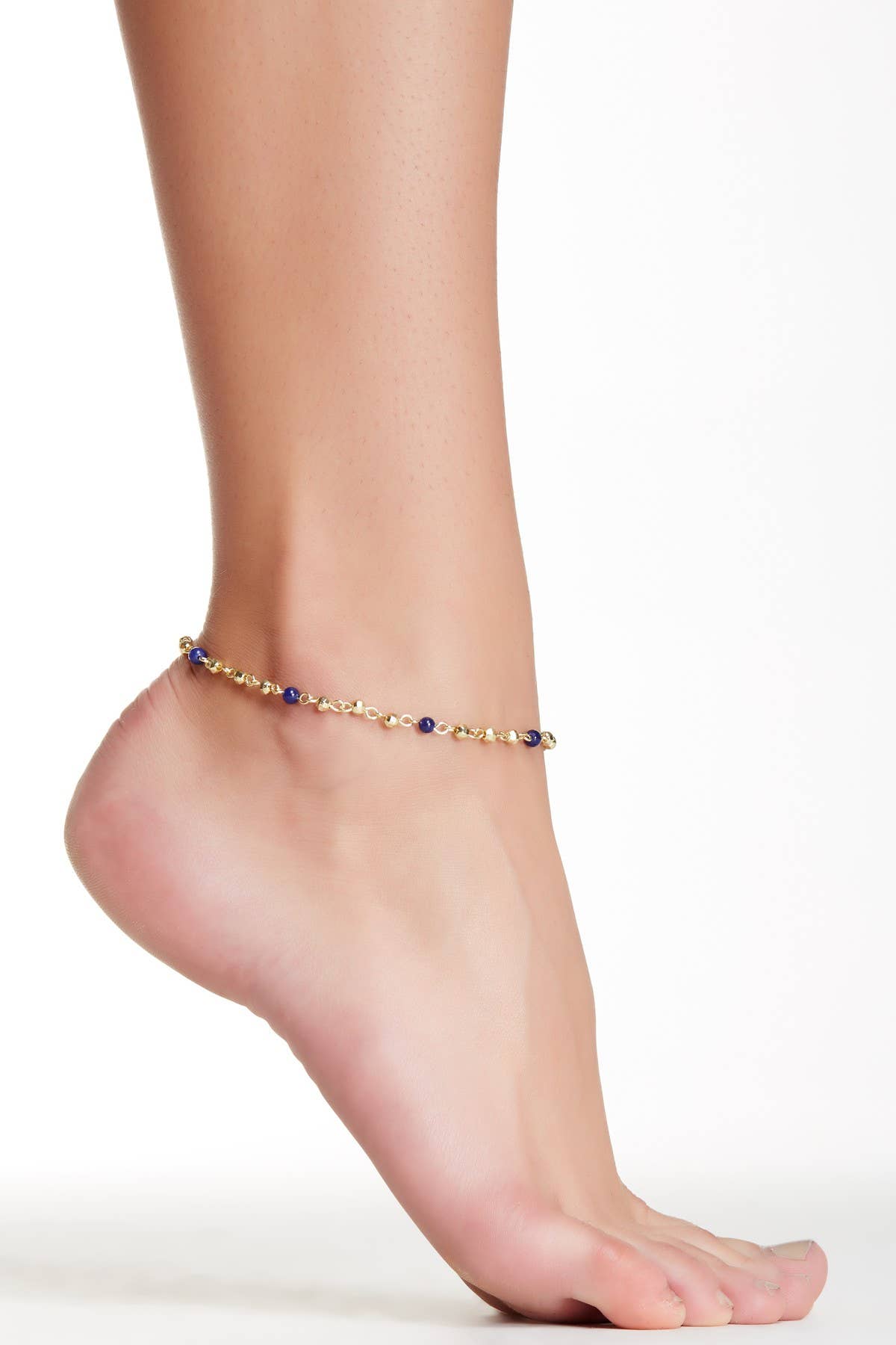 Victoria Lapis Beaded Anklet - GF