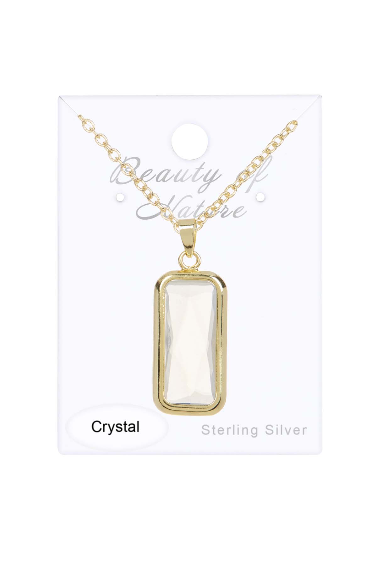 14k Vermeil & Moonstone Crystal Pendant Necklace - VM