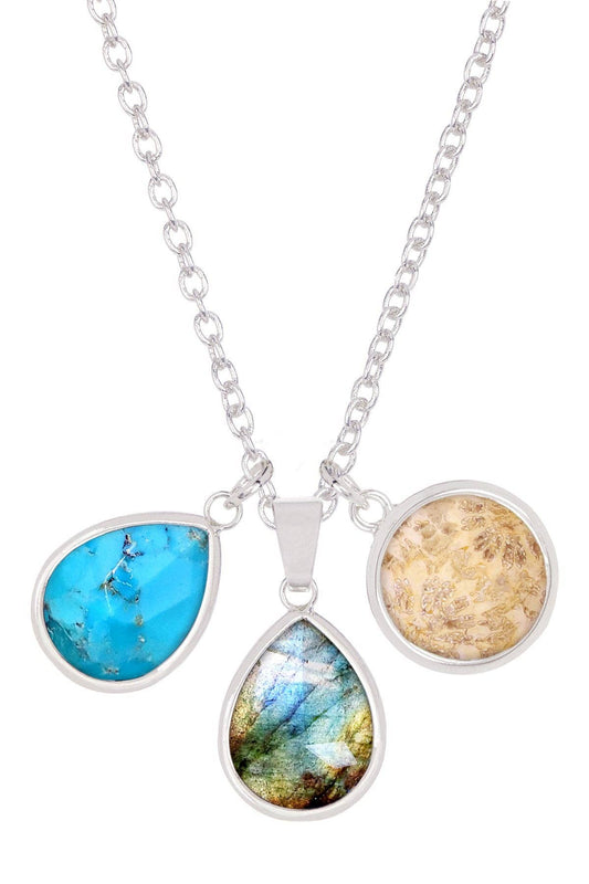 Sterling Silver & Mixed Gemstone Selena Necklace - SS