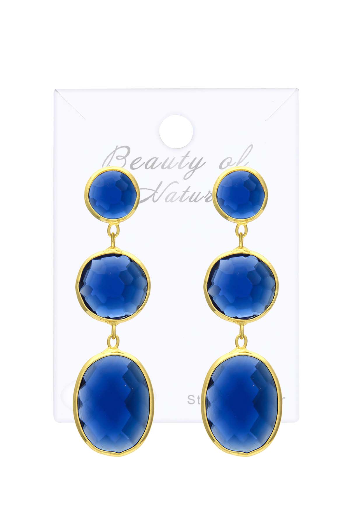 London Blue Crystal Statement Earrings - GF