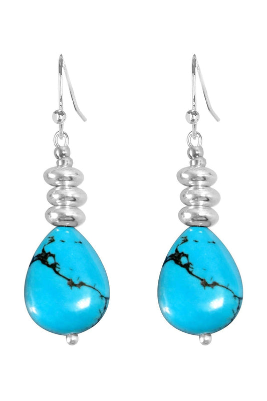 Sterling Silver & Turquoise Santa Fe Earrings - SS
