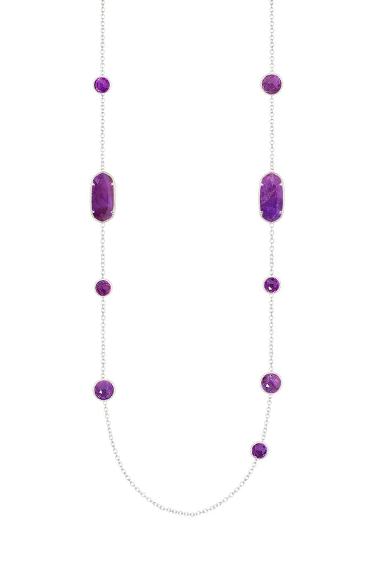 Sterling Silver & Amethyst Ashley Station Necklace - SS