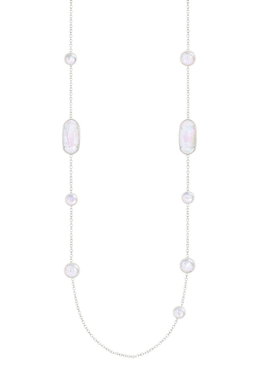 Sterling Silver & Mother Of Pearl Station Necklace - SS