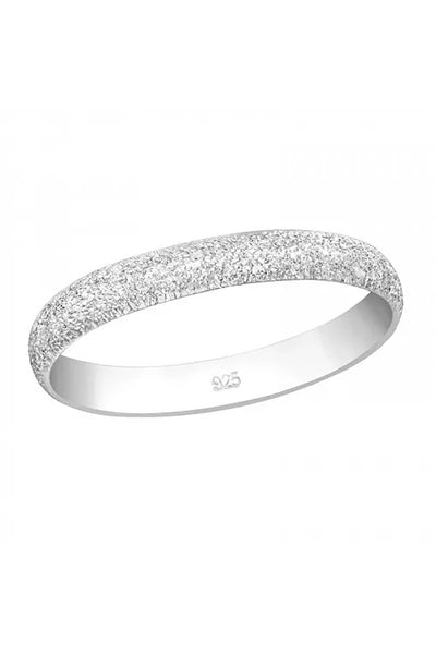 Sterling Silver 3mm Band Ring With Sandblast - SS