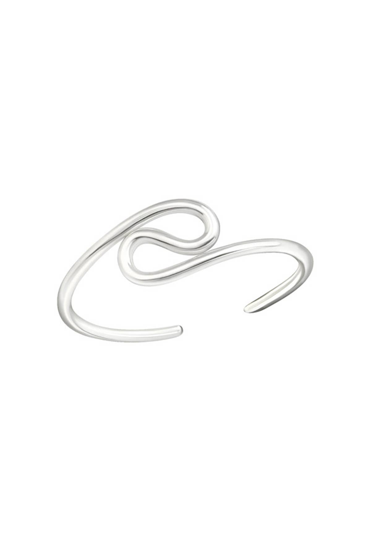 Sterling Silver Wave Adjustable Toe Ring - SS