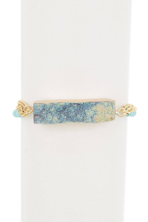 Druzy Quartz With Dyed Howlite Bracelet - GF